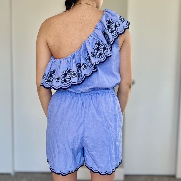 Kate Spade One-Shoulder Daisy Embroidered Ruffle Romper – Coquette Cottage - 12 - Picture 2 of 14